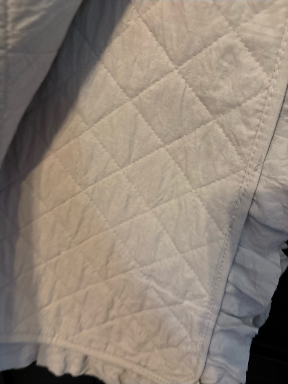 Light Gray Quilted Ruffle Throw - Picture 5 of 9